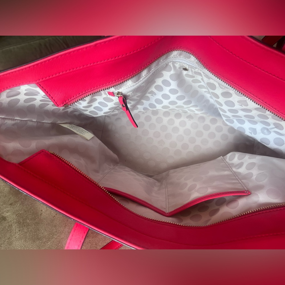 Kate Spade New York Saffiano Leather Shoulder Bag Tote In Hot Pink Color EUC - Picture 5 of 11